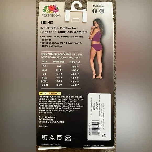 Comfort Cotton Women's Bikini Panties - 6 Pack NIB - Picture 2 of 3